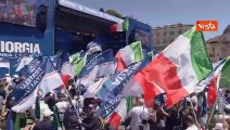 Europee, le immagini di piazza del Popolo gremita per l'evento con Giorgia Meloni