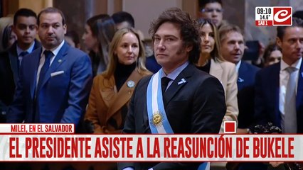 Javier Milei asiste a la reasunción de Nayib Bukele