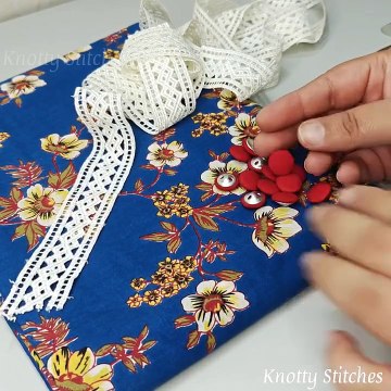 Summer special Vibrant and Beautiful Round Neck design for printed cotton kurti with fabric buttons and laces / Learn Amazing Sewing Hacks with Knotty Stitches
