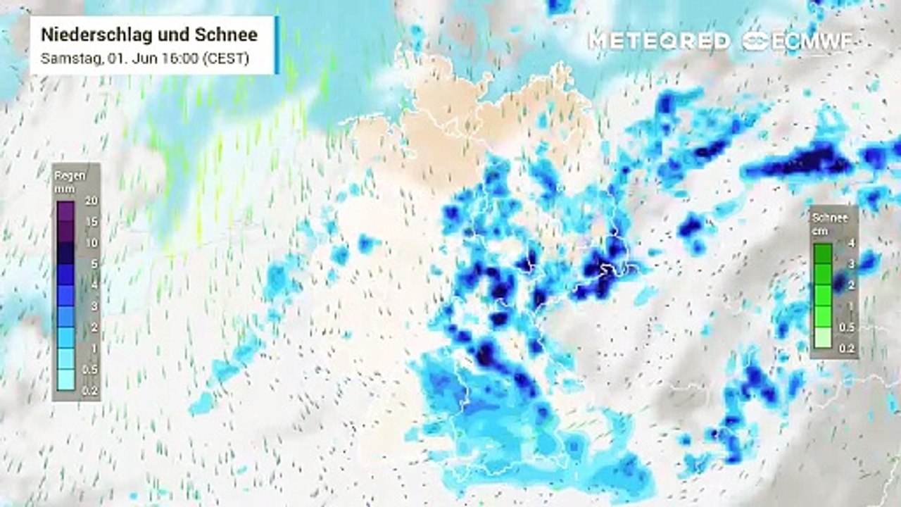 Sonntag läst der Regen langsam nach! Das Hochwasser fließt dann in die großen Flüsse weiter!