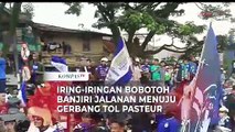 Iring-iringan Bobotoh Penuhi Jalanan Menuju Gerbang Tol Pasteur Sambut Persib