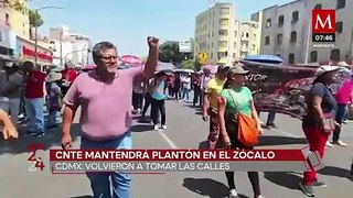 CNTE mantendrá plantón en el Zócalo este fin de semana