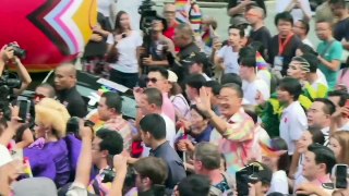 Thai prime minister says he is working to 'legalise same-sex marriage' at Bangkok pride parade