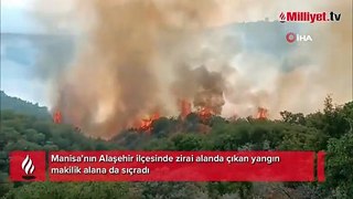 Manisa'da korkutan yangın! Havadan ve karadan müdahale sürüyor
