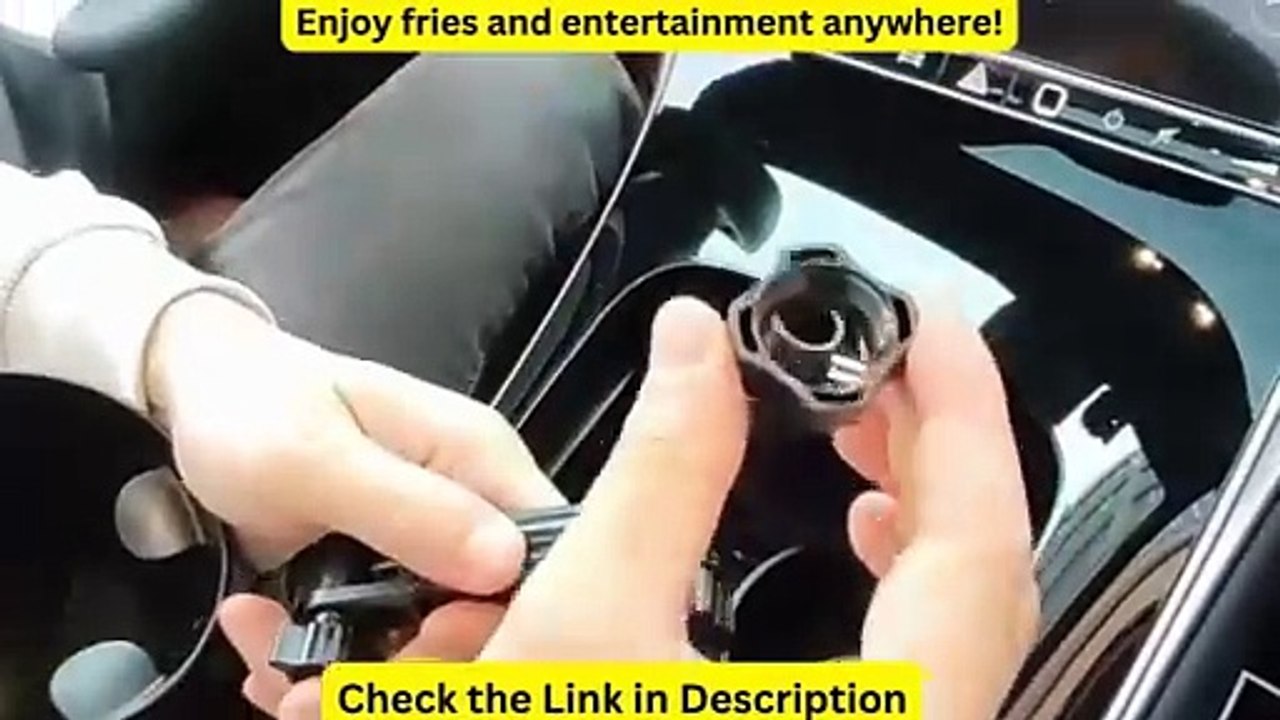 Enjoy fries and entertainment anywhere!2-in-1 Car Cup Holder 360-degree Rotating Dining Tray Car