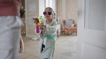 Little Girl Blowing Bubbles// Funny