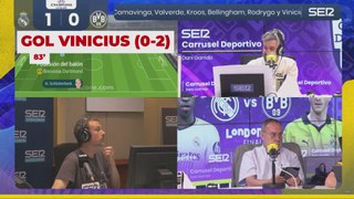 Narración de La SER del gol de Vinicius en Wembley