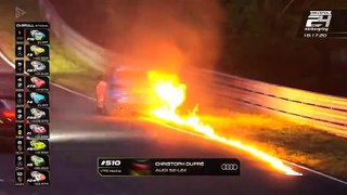 24H Nurburgring 2024 Race Dupré Massive Fire