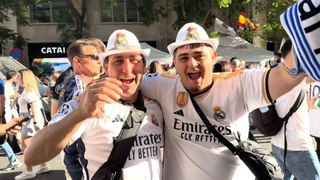 Euforia en los aledaños del Santiago Bernabéu