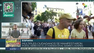 Continúan movilización por el derecho a la vivienda en Barrio Lavapiés