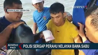 Detik-Detik Polisi Tangkap Kapal Nelayan Bawa Sabu Seberat 49 Gram di Perairan Belawan