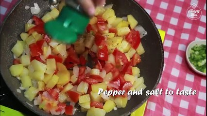 EGG,POTATO AND TOMATO breakfast recipe