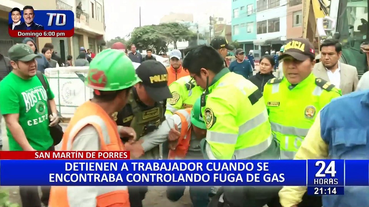 ¡Alerta en SMP! Trabajadores de consorcio de Sedapal rompen tubería de gas y preocupa a vecinos