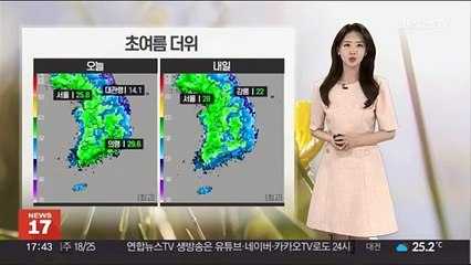 [날씨] 오늘 전국 25도 안팎 더위…서울·광주 27도