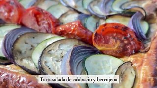 Tarta salada de calabacín y berenjena