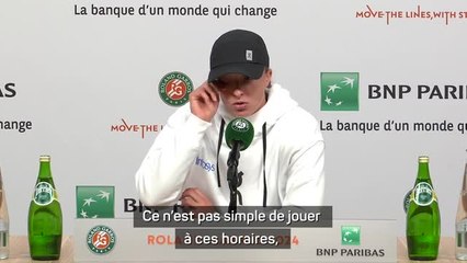 Roland-Garros - Swiatek : "Il faudrait commencer les matches plus tôt"