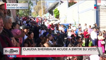 Claudia Sheinbaum llega a la casilla electoral para emitir su voto
