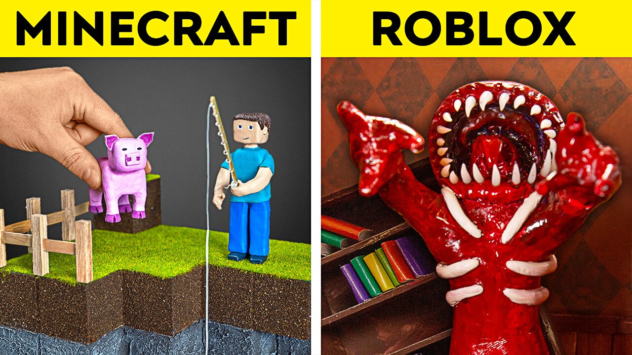 I Made 3 Epic Projects With Minecraft Challenges and Roblox Horror! ️