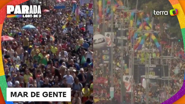 Parada do orgulho LGBT+ reúne milhares de pessoas na Avenida Paulista, em SP