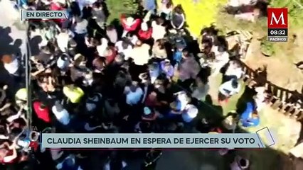 Claudia Sheinbaum ya se encuentra haciendo fila para votar