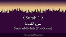 Quran- 1. Surah Al-Fatihah (The Opener)- Arabic and English translation