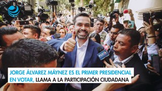 Jorge Álvarez Máynez es el primer presidencial en votar, llama a la participación ciudadana