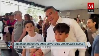 Los dirigentes nacionales de cada partido acuden a votar