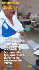 Hombres encapuchados y armados destrozaron una casilla en San Juan del Río