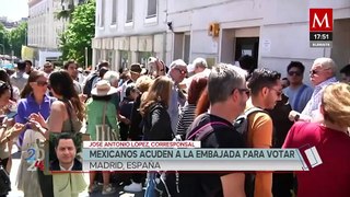 Mexicanos en España acuden a la embajada de México para votar