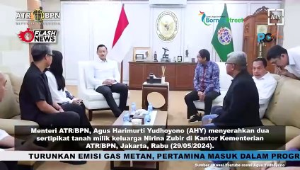 AHY Terima Nirina Zubir dan Keluarga Serahkan Sertifikat Tanah Korban Mafia Tanah