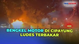 Detik-Detik Bengkel Motor di Cipayung Jakarta Timur Ludes Terbakar