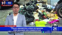 Calles del Centro de Lima amanecen llenas de basura por segundo día consecutivo