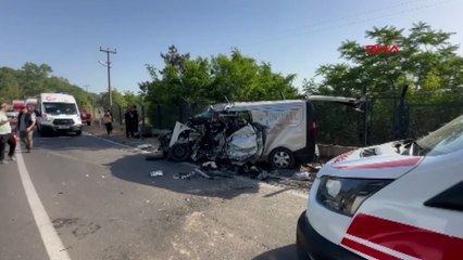 Çorlu'da işçi servisiyle minübüs çarpıştı, yaralılar var