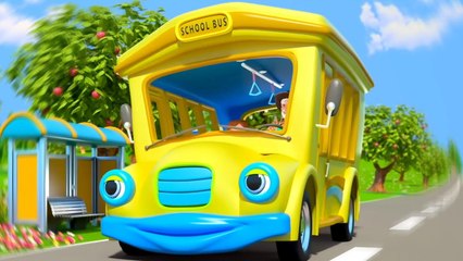 Wheels On The Bus, School Bus and Vehicles Rhymes for Kids