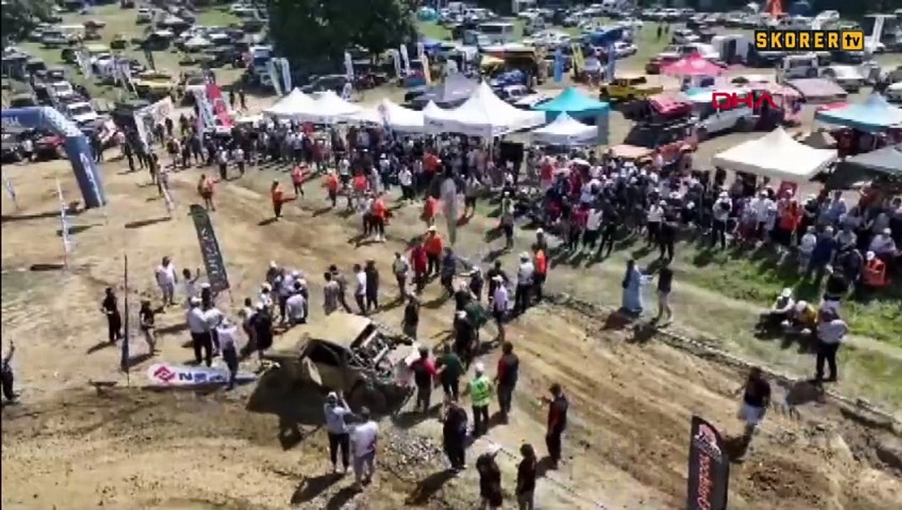 Gebze'de off-road aracı yarış sırasında takla attı!