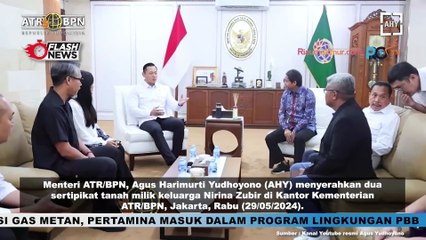 AHY Terima Nirina Zubir dan Keluarga Serahkan Sertipikat Tanah Korban Mafia Tanah