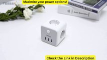 TESSAN USB Wall Socket Extender with 3 AC Outlets  3 USB Ports 5V 2.4A Cube Adapter 6-in-1 Plug