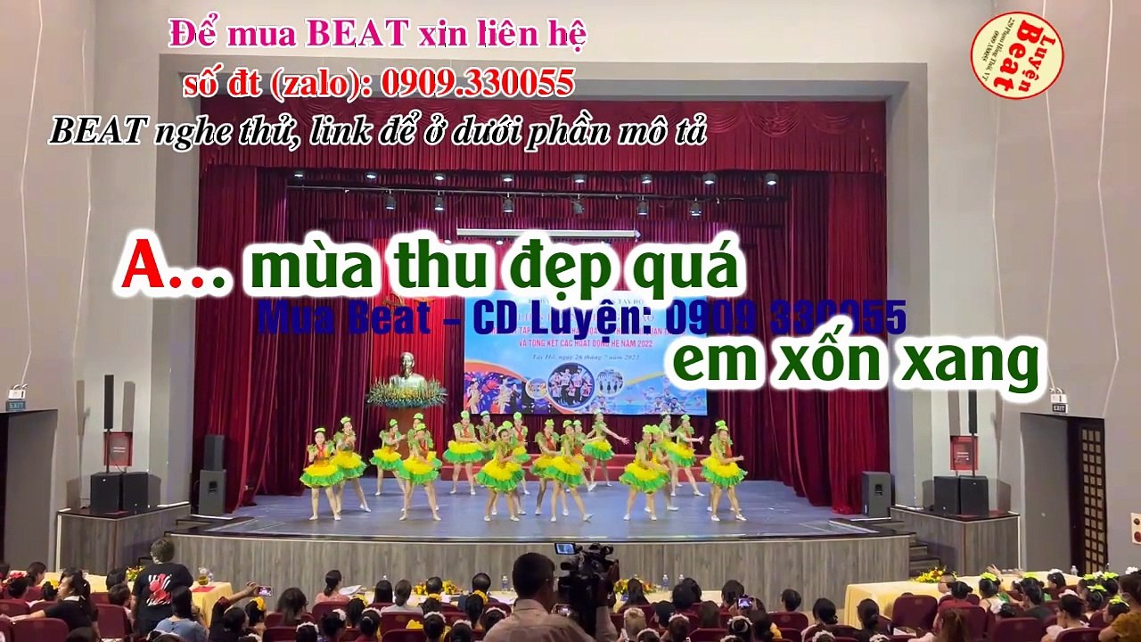 Karaoke Mùa Thu Em Tới Trường - Tốp Ca Thiếu Nhi (st Đình An)