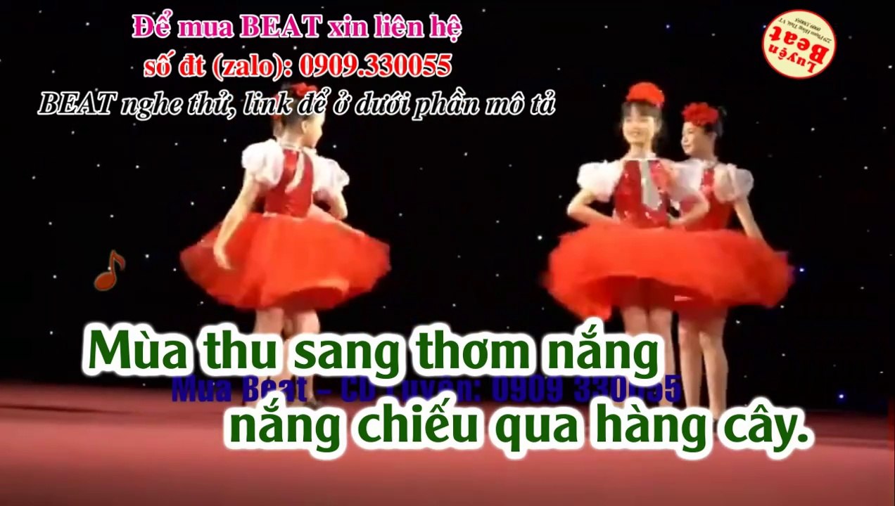 Karaoke Mùa Thu Em Tới Trường - Tốp Ca Thiếu Nhi