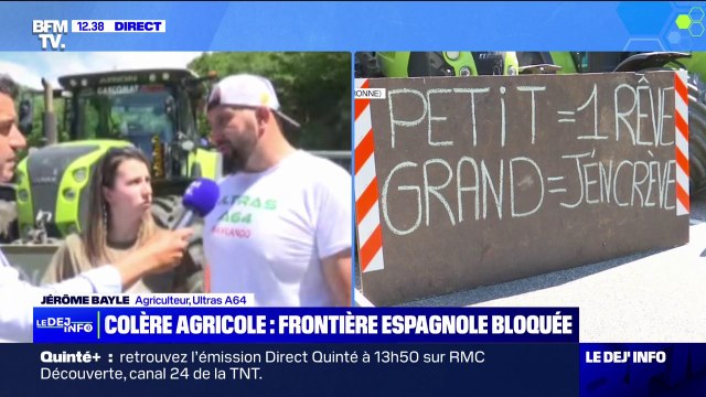 Ils ont bien entendus nos revendications : Jérôme Bayle, agriculteur, à la frontière espagnole pour une nouvelle mobilisation des exploitants français