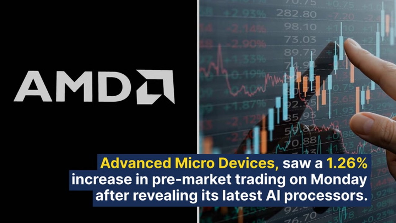 AMD Shares Rise Pre-Market After Semiconductor Giant Unveils New AI Chips To Challenge Jensen Huang's $2.7 Trillion Nvidia Empire
