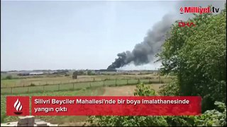 Silivri'de boya imalathanesinde yangın