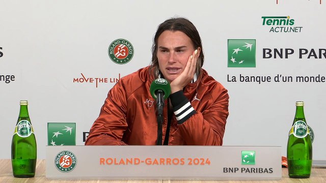 Tennis - Roland-Garros 2024 - Aryna Sabalenka : I felt sorry for Anastasia Popatova against Iga Swiatek