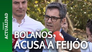 Bolaños acusa a Feijóo de buscar el apoyo de Puigdemont a una moción de censura