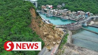 Landslide in Keelung, Taiwan, injures two