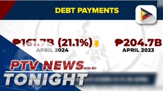 Government debt payments down 21.1% in April
