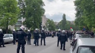 Quelques centaines d'étudiants pro-palestiniens manifestent à Bruxelles