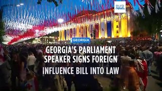 Georgia's parliament speaker approves controversial 'Russian law' amid protests