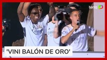 Torcida do Real Madrid faz coro por Bola de Ouro a Vini Jr após título da Champions League