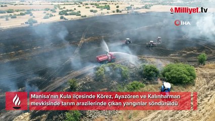 Manisa'da üç farklı noktada yangın! Ekiplerin müdahalesiyle kontrol altına alındı